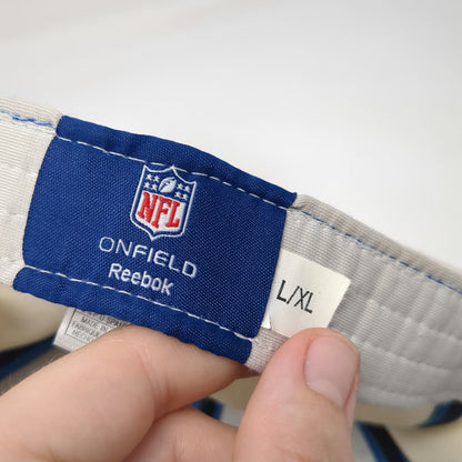 Detroit Lions NFL Reebok Cap Blue Beige XL Flexfit On-Field Gear Logo Hat Lion