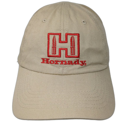Hornady Baseball Cap Beige One Size Embroidered Logo Slideback Ammo Gun Hat