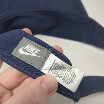 Nike Sun Visor Hat Blue One Size Adjustable Strap Lightweight Embroidered Swoosh