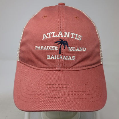 Legacy Trucker Hat Red Beige One Size Atlantis Paradise Island Bahamas Palm Tree