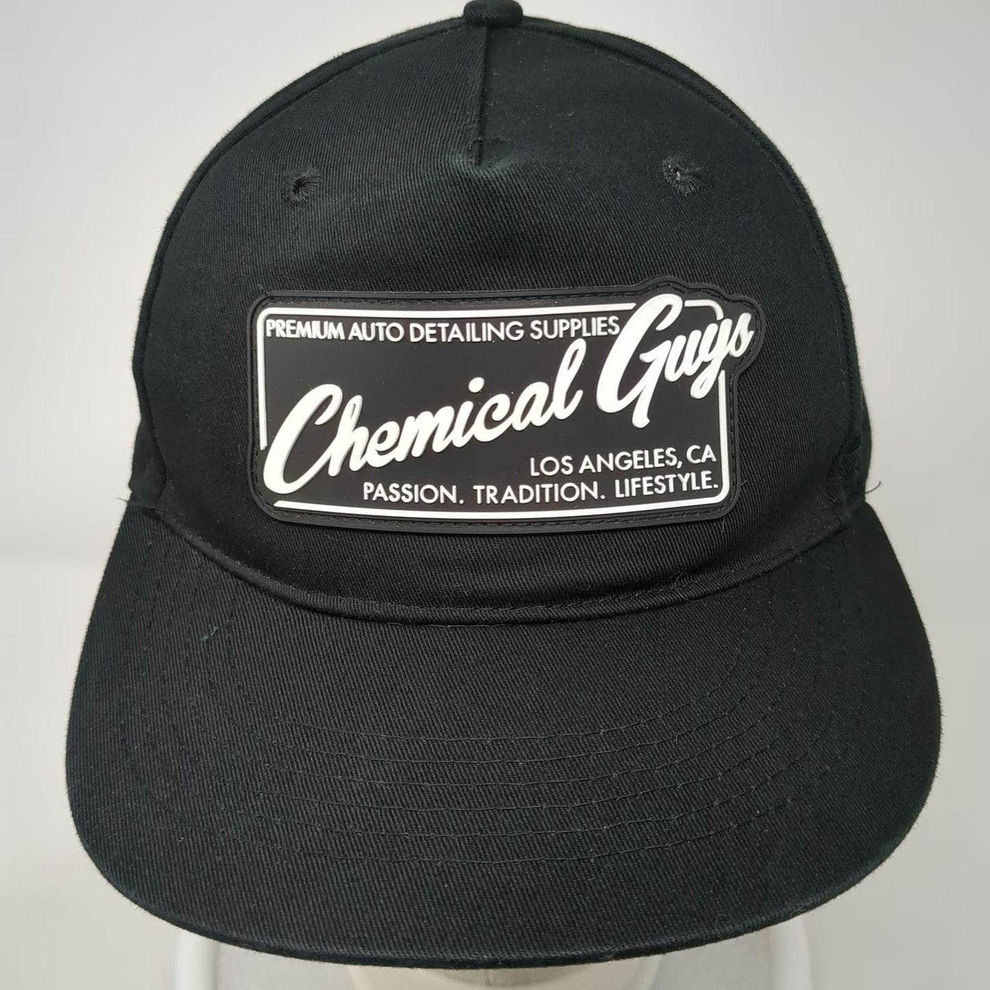 Chemical Guys 5 Panel Black One Size Snapback Cotton Logo Detailing Hat