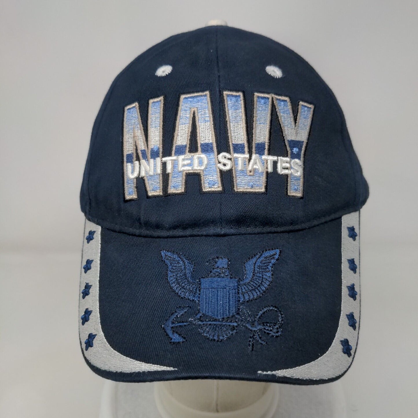 United States Navy Slideback Hat Blue OSFM Embroidered Eagle Crest