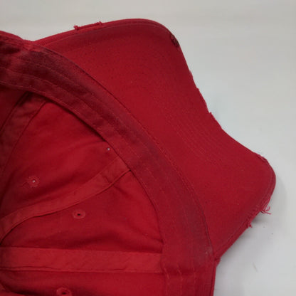KB ETHOS Vintage Slideback Hat Red One Size Adjustable Distressed Blank