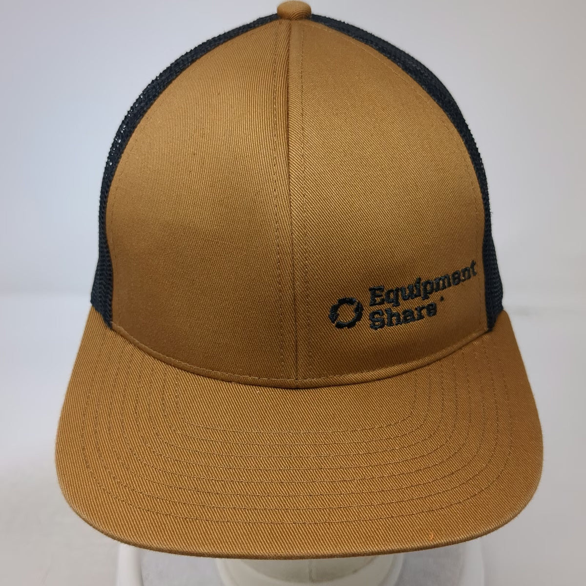 Cap America Equipment Share Trucker Hat Brown One Size Mesh Back Snapback
