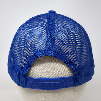 Port Authority Trucker Hat Blue One Size Mesh Back Snapback Mountains Graphic