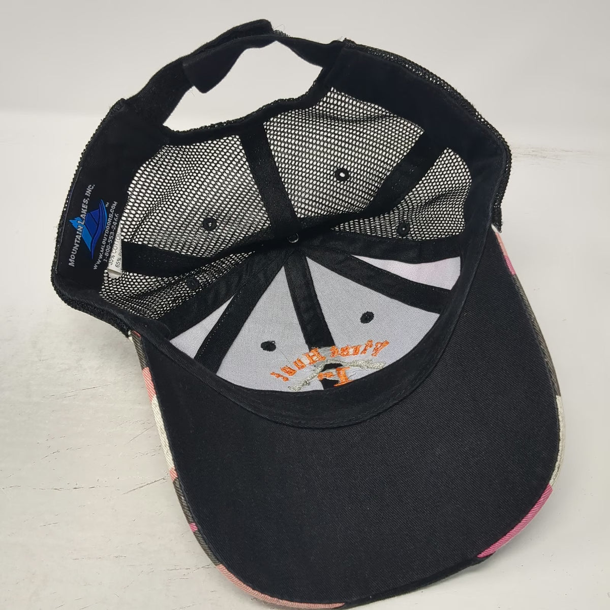 Mountain Lakes First Hunt Foundation Black One Size Baseball Cap Pink Camo Hat