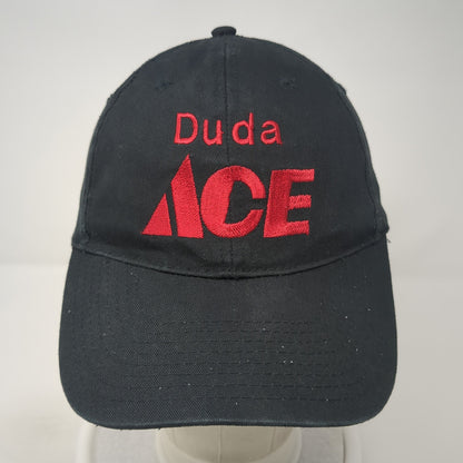 Duda ACE Strapback Hat Black One Size Adjustable Embroidered 6 Panel