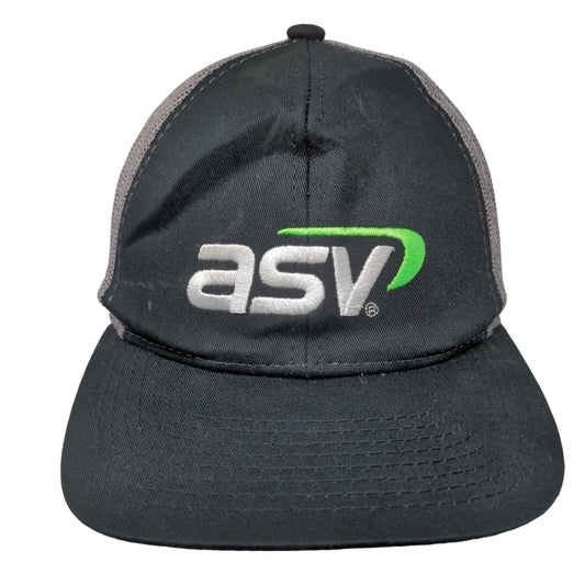 ASV Snapback Mesh Back Trucker Hat Black One Size Embroidered Colorblock