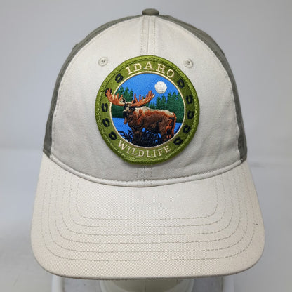G-54 Hat Graphix Idaho Wildlife Moose Patch Gray Beige Baseball Cap One Size