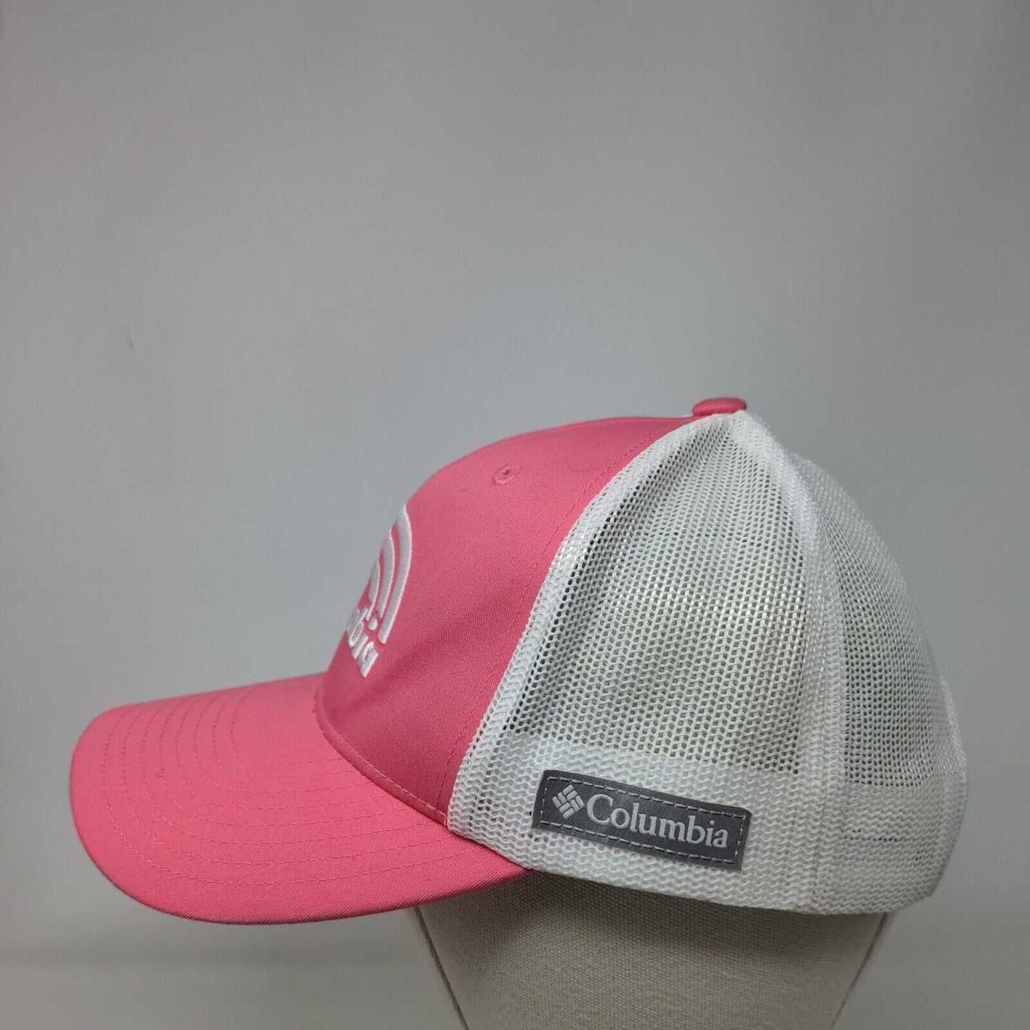 Columbia Snapback Trucker Hat Pink One Size Adjustable Mesh Back 6 Panel