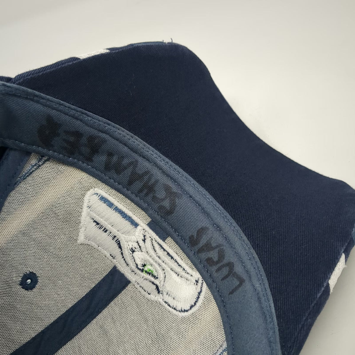 Seattle Seahawks NFL Reebok Blue One Size Cap Gray White Side Stripes Logo Hat