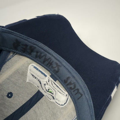 Seattle Seahawks NFL Reebok Blue One Size Cap Gray White Side Stripes Logo Hat