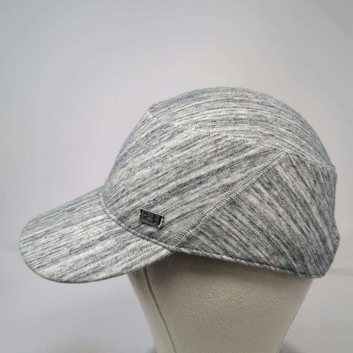 Under Armour Army Cap Gray One Size Heathered Fabric Metal Logo Strapback Hat