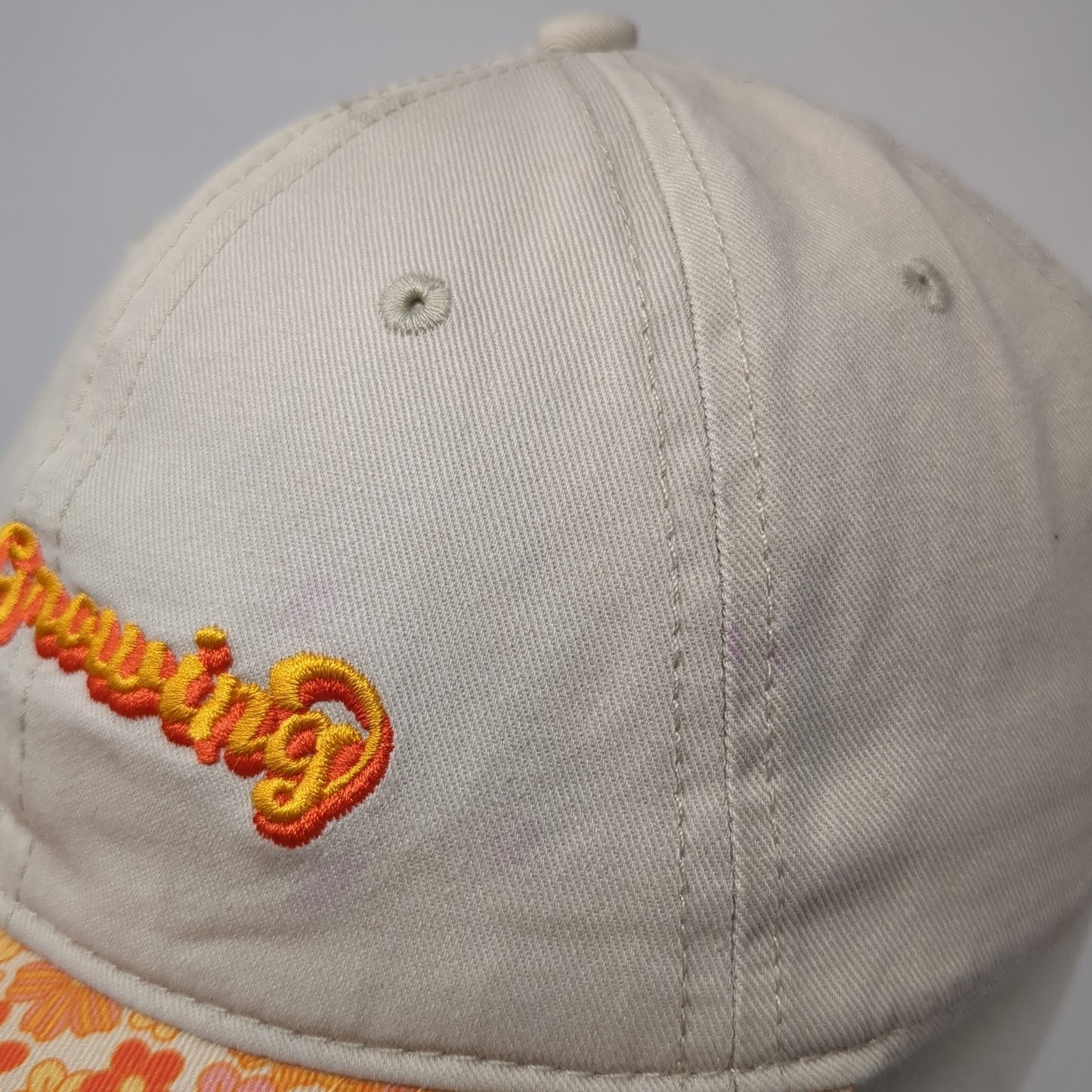 Keep Growing Fitted Baseball Cap Multicolor One Size Adjustable Floral Print