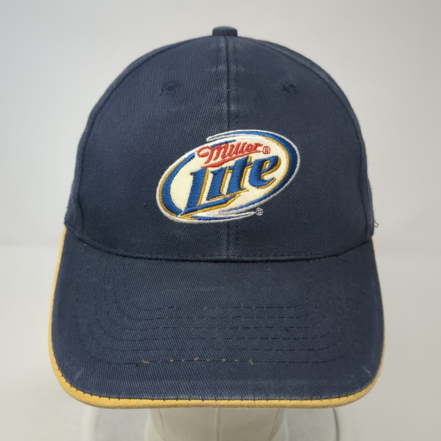 Miller Lite Strapback Baseball Cap Blue One Size Adjustable Embroidered 6 Panel