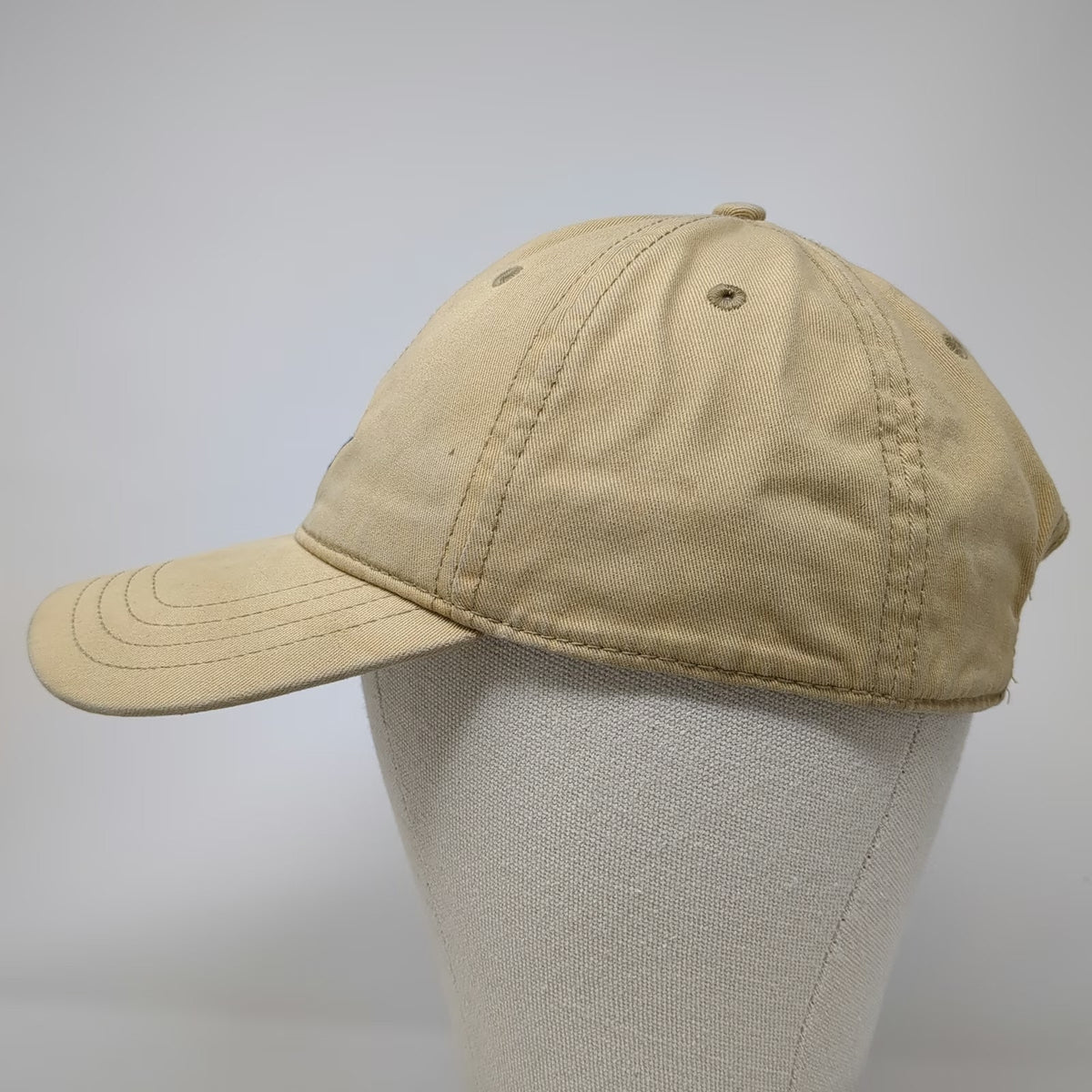Nautica Baseball Cap Beige One Size Slideback 100% Cotton Blue Sail Strap Hat