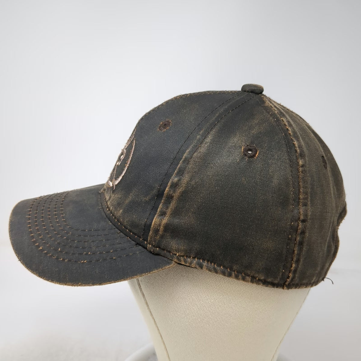 RMEF Snapback Brown One Size Distressed Elk Hunting Conservation Logo Hat
