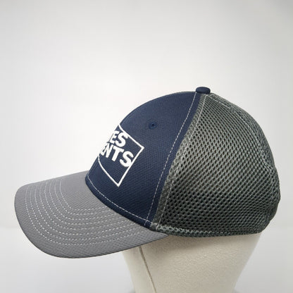 Tates Rents Fitted Mesh Back Hat Gray M/L Embroidered Colorblock Outdoor