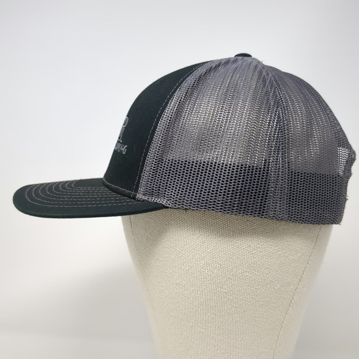 Richardson Trucker Hat Black One Size Snapback Mesh JR Landscaping Tree Logo