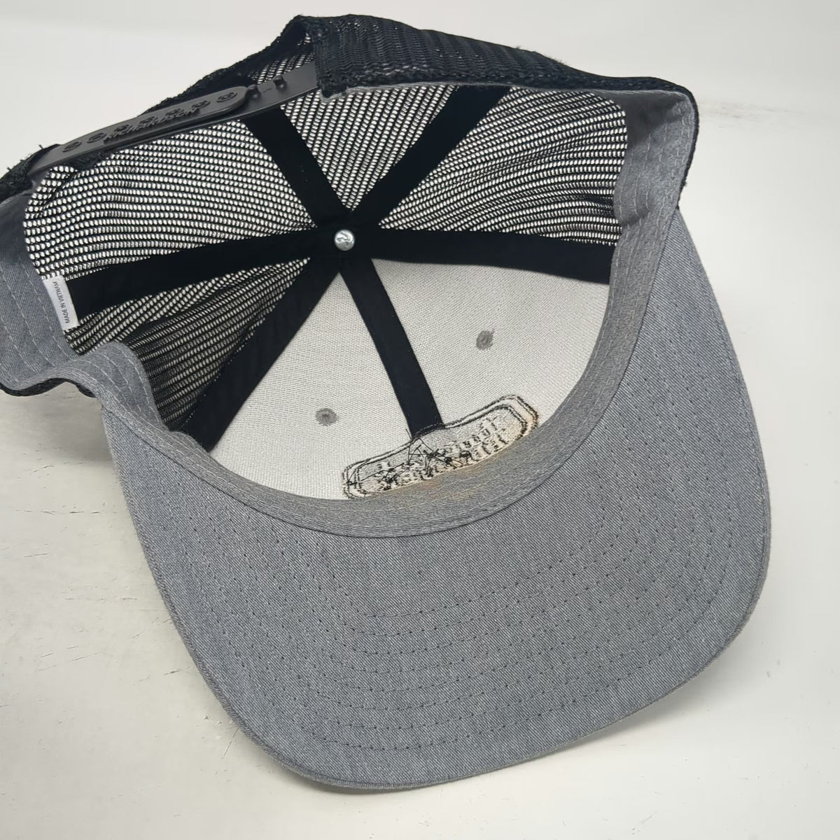 Richardson Trucker Hat Gray One Size Twisted Timber Mesh Snapback Patch Logo