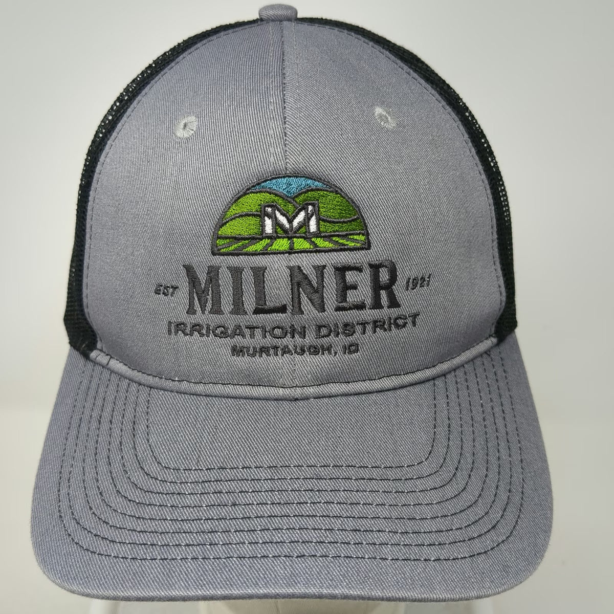 Port Authority Trucker Hat Gray Black One Size Mesh Snapback Milner Irrigation
