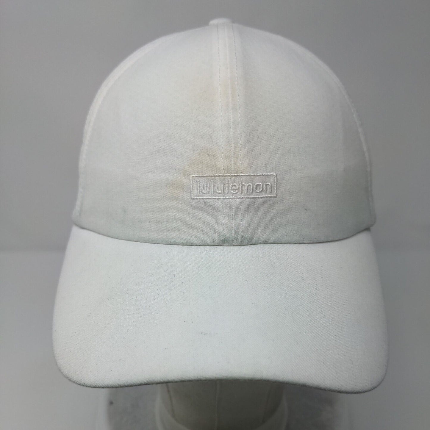 Lululemon Slideback Hat White OSFA Adjustable Embroidered Vented Holes 6 Panel