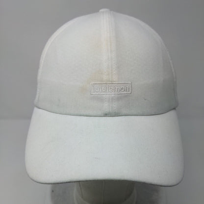 Lululemon Slideback Hat White OSFA Adjustable Embroidered Vented Holes 6 Panel