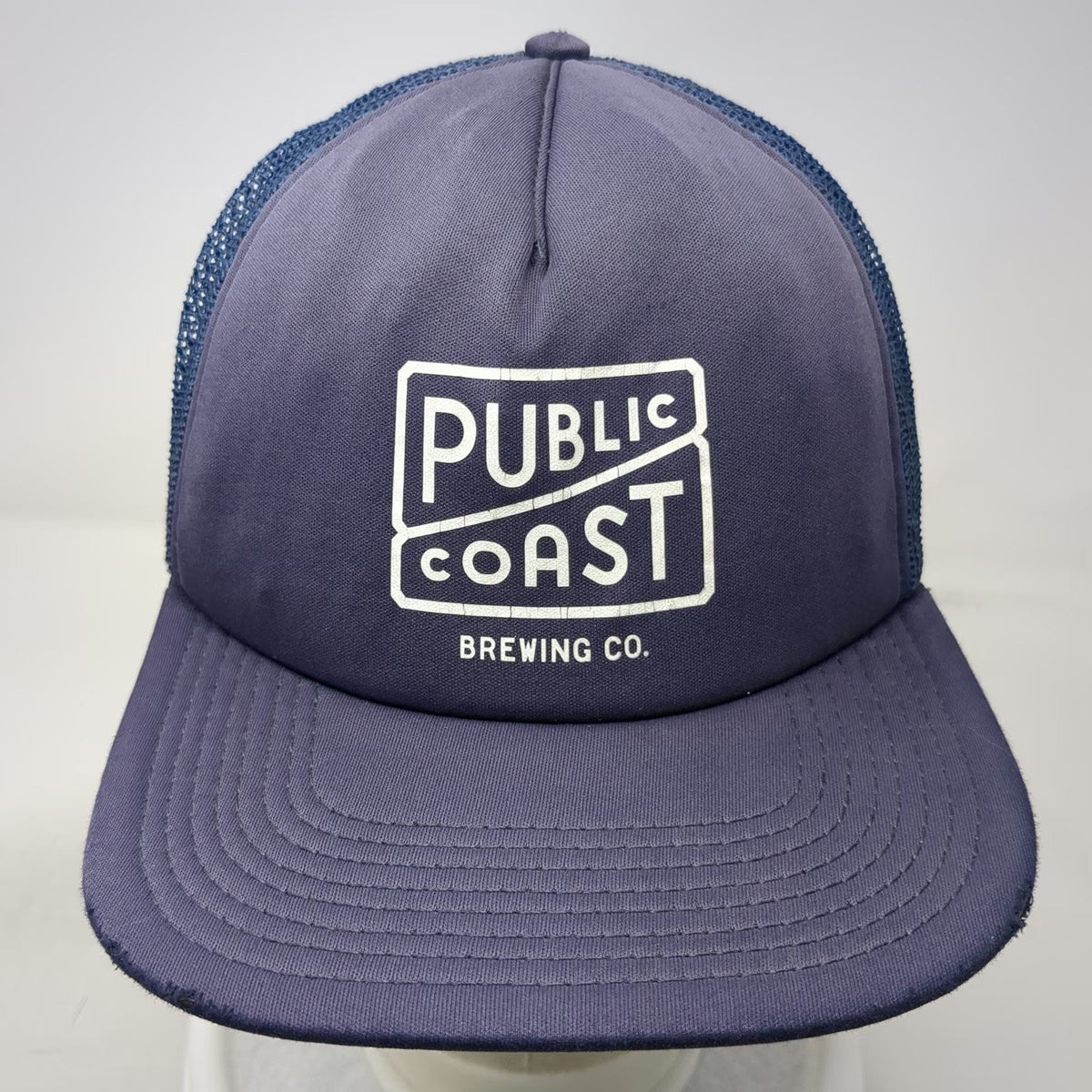 OTTO Public Coast Brewing Co Blue One Size Trucker Hat Mesh Snapback Flat Brim