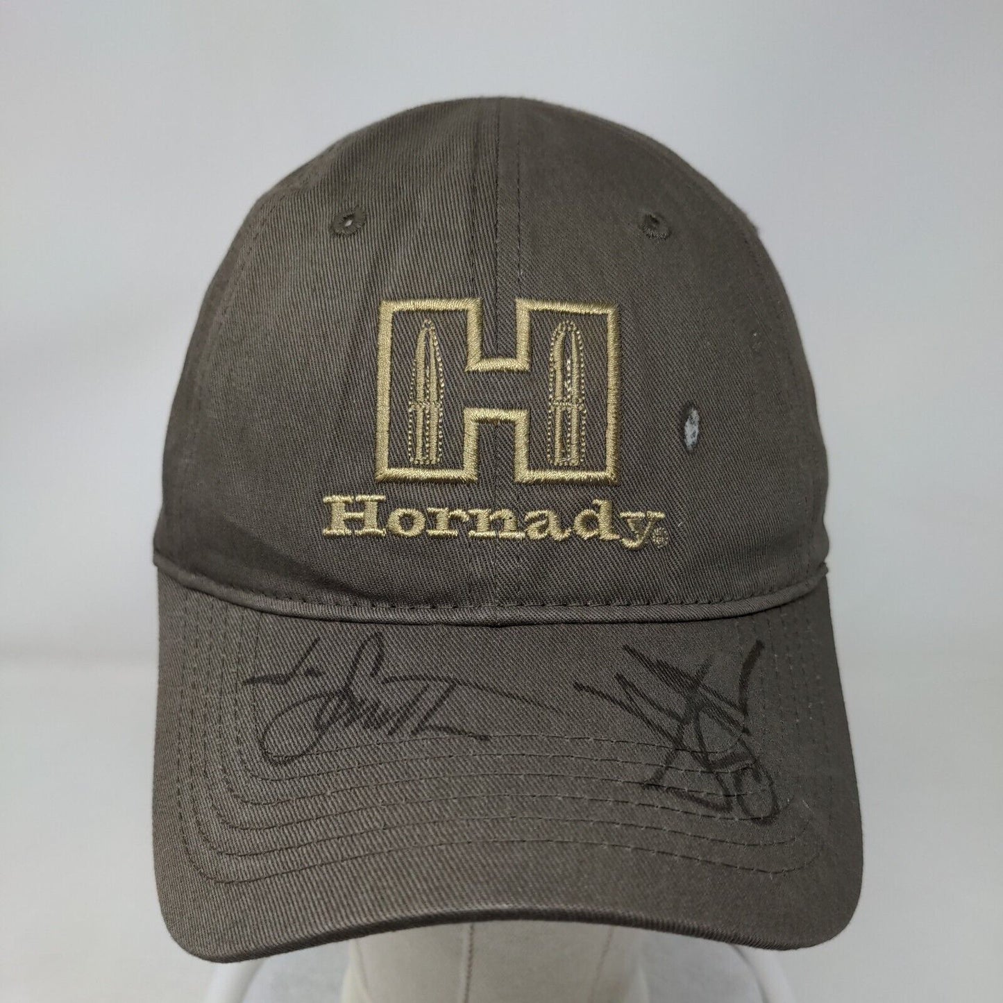 Hornady Strapback Hat Brown Embroidered Bullets Logo Autographed Signed
