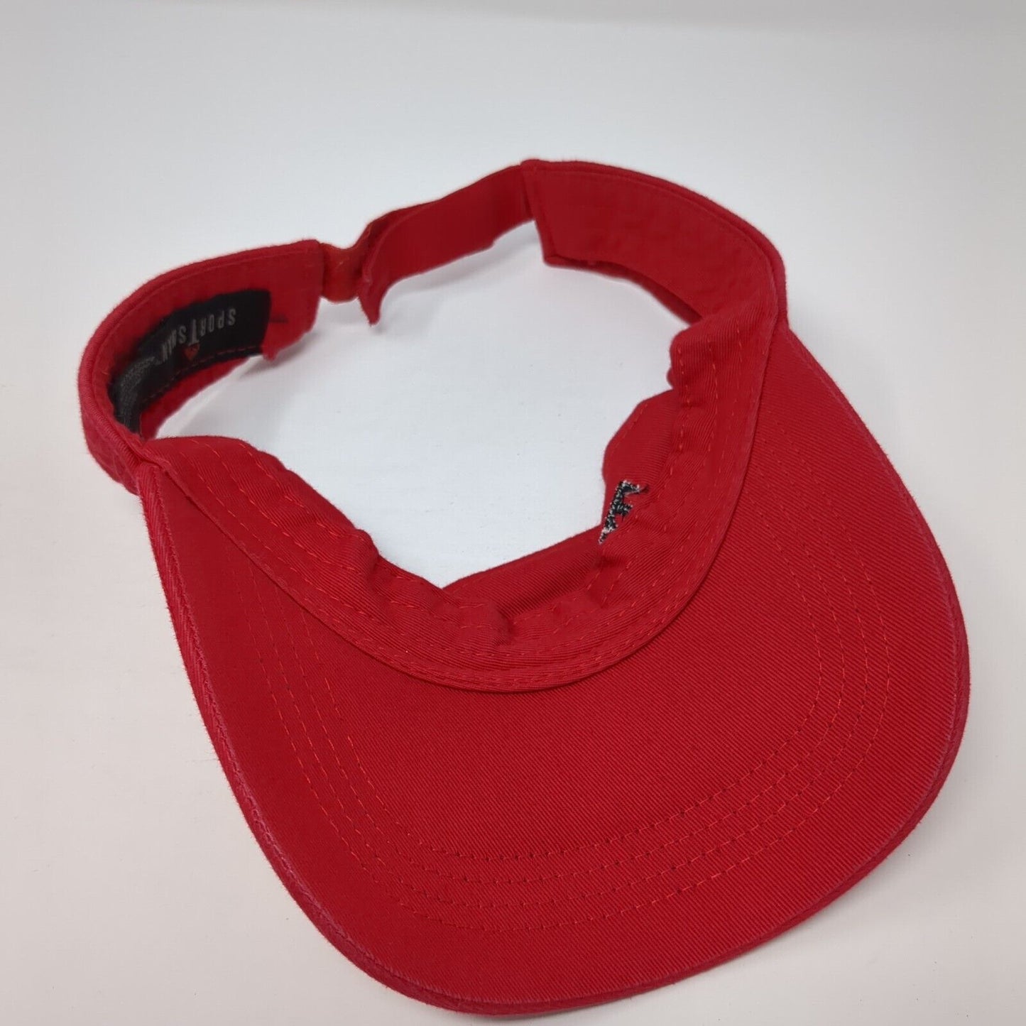 Trojans Strapback Sun Visor Hat Red One Size Adjustable Embroidered Sportsman