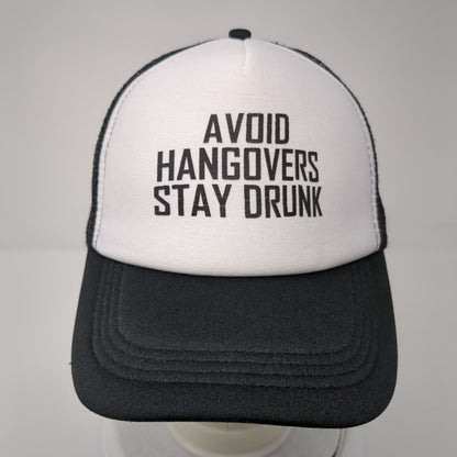 Avoid Hangovers Stay Drunk Snapback Trucker Hat Black One Size Mesh Back