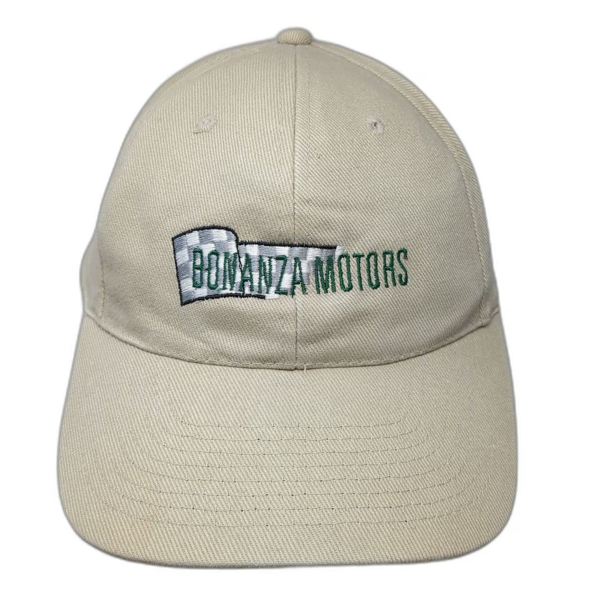 Outdoor Cap Baseball Cap Beige Green One Size Bonanza Motors Checkered Flag hat
