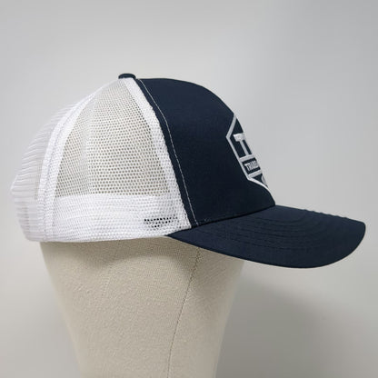 Trademaster Trucker Hat Blue One Size Snapback Mesh Embroidered Logo Workwear