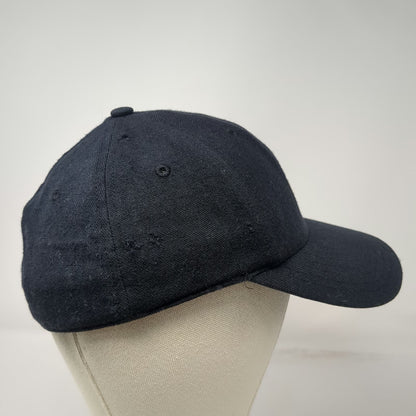 Nike Baseball Cap Black 7 1/4 Fitted 100% Wool Yellow Swoosh Logo Athletic Hat