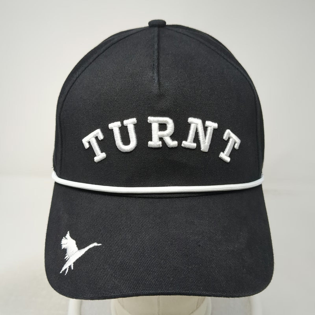 Too Turnt 5 Panel Black One Size Hat Rope Snapback Goose Logo Livin Block Text