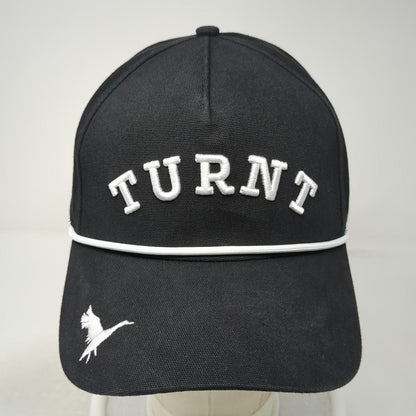 Too Turnt 5 Panel Black One Size Hat Rope Snapback Goose Logo Livin Block Text