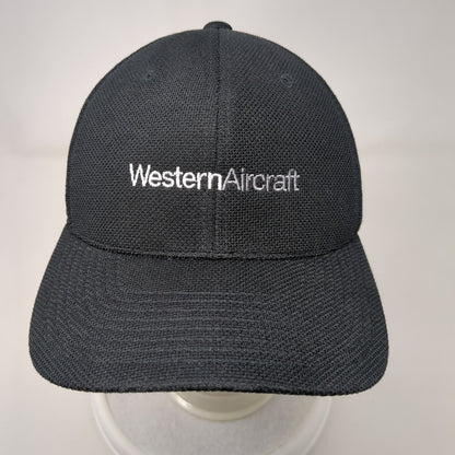 Western Aircraft Fitted Hat Black OSFA Embroidered Flexfit Yupoong
