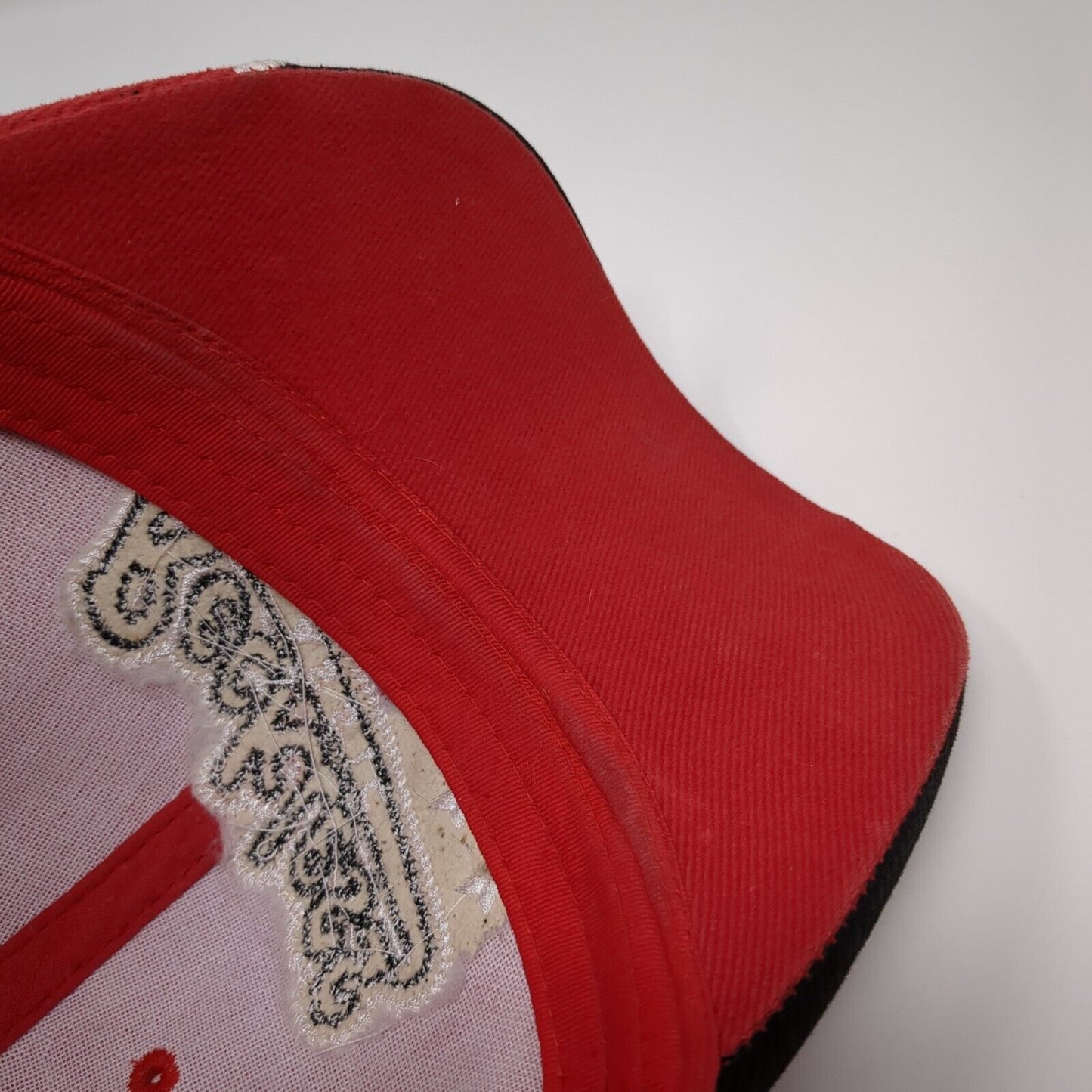 Reckless Classic Strapback Hat Red One Size Rhinestone Embroidered