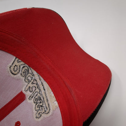 Reckless Classic Strapback Hat Red One Size Rhinestone Embroidered