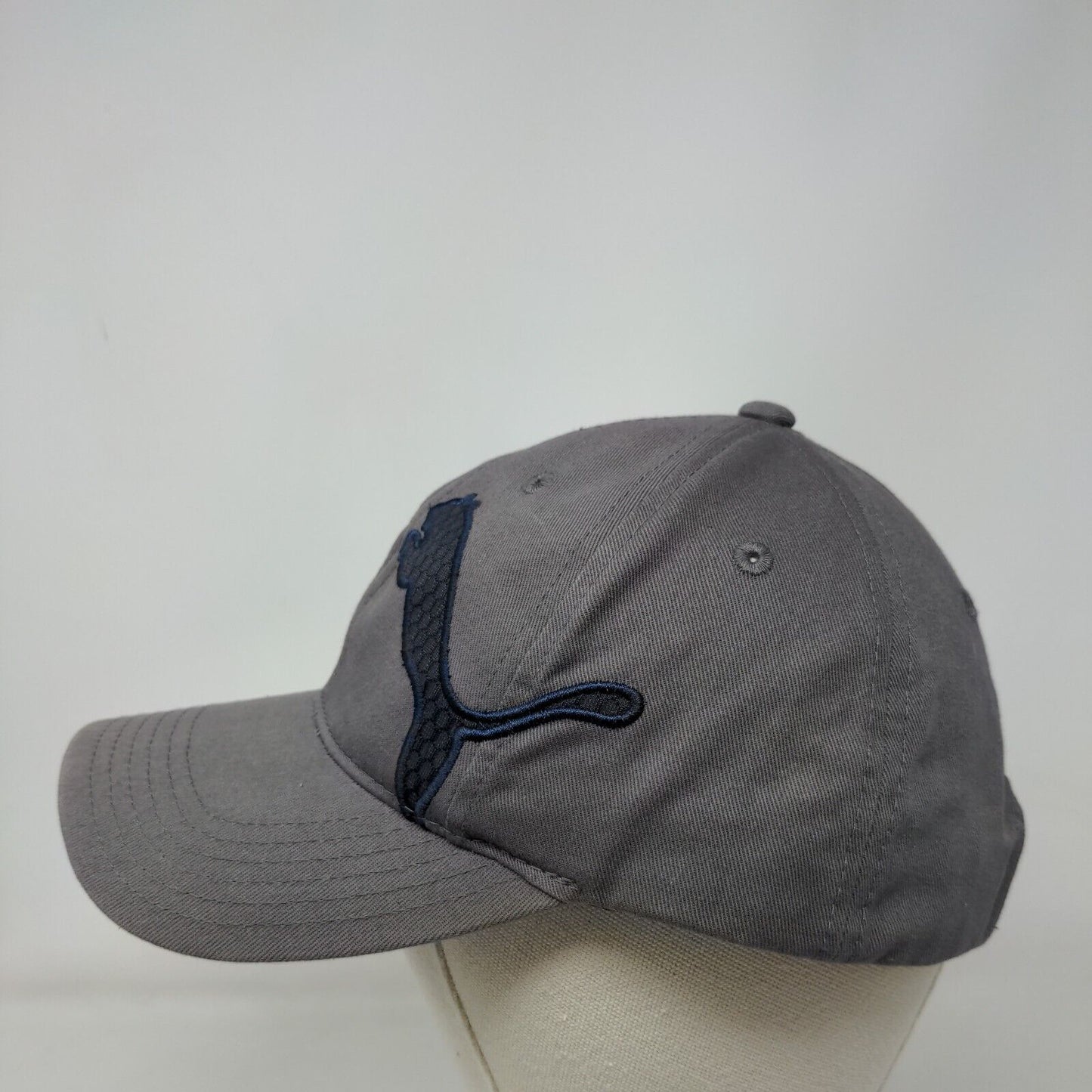 Puma Slideback Hat Gray One Size Embroidered Logo Adjustable 6 Panel