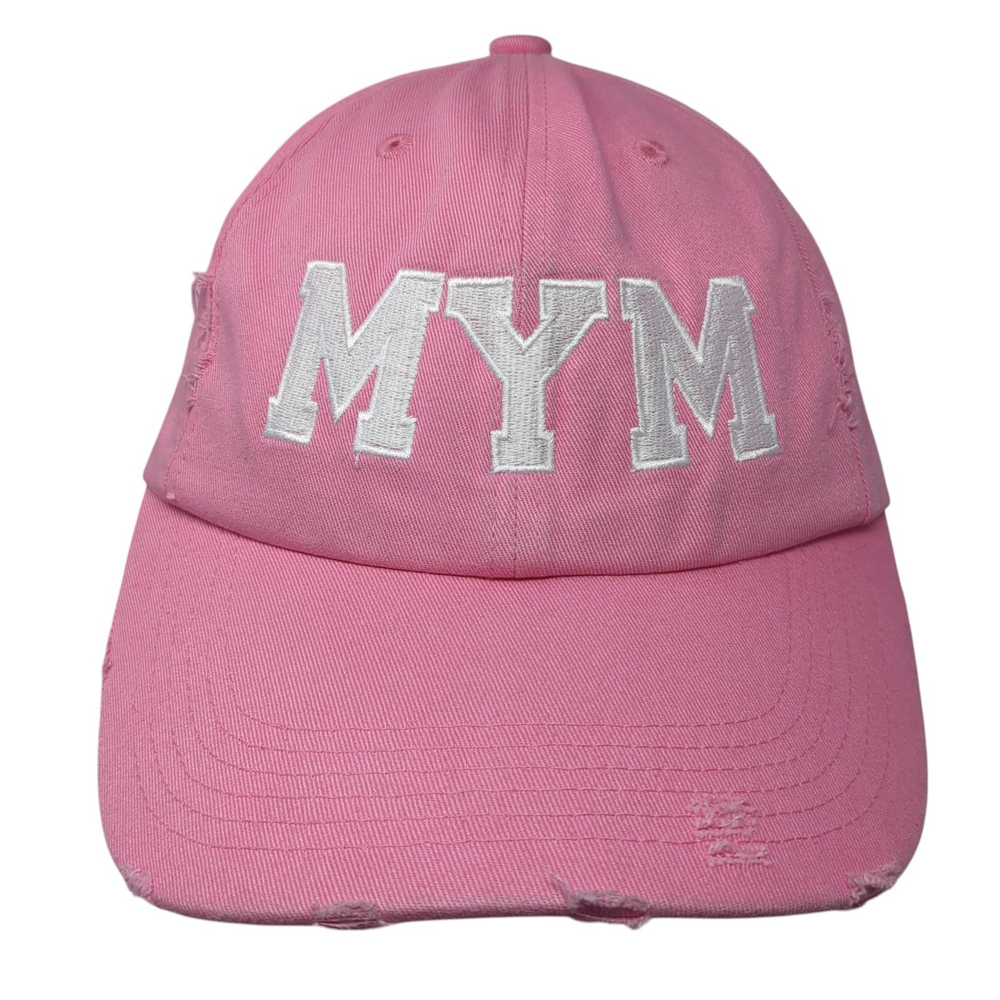 MYM Slideback Baseball Cap Pink One Size Adjustable Embroidered District