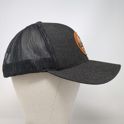 Pacific Headwear Trucker Hat Black OSFM Whiskey Bent Denim Patch Texas Snapback