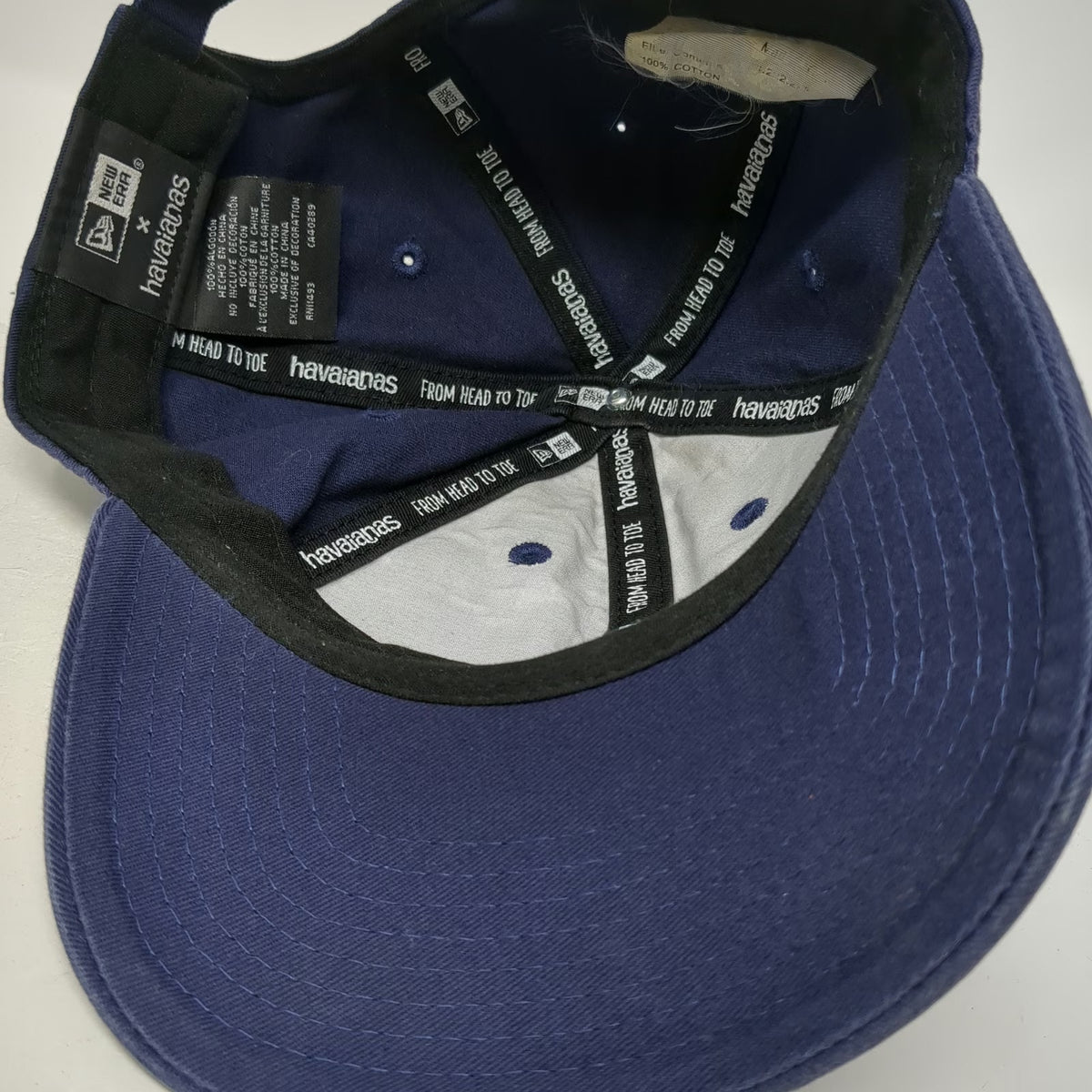 New Era Baseball Cap Blue One Size Palm Tree Havaianas Cotton Slideback Logo Hat