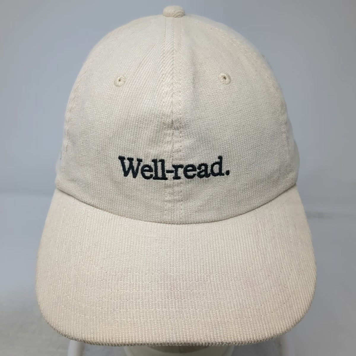 Book of the Month Beige Baseball Cap One Size Corduroy Well-read Side Logo Hat