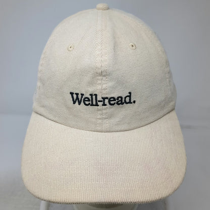 Book of the Month Beige Baseball Cap One Size Corduroy Well-read Side Logo Hat
