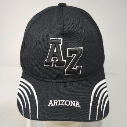 Black Baseball Cap One Size Arizona AZ Embroidered Strapback Curved Bill Hat