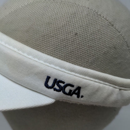 USGA Men's Sun Visor Hat Cap White Embroidered 2009 Senior Open Crooked Stick
