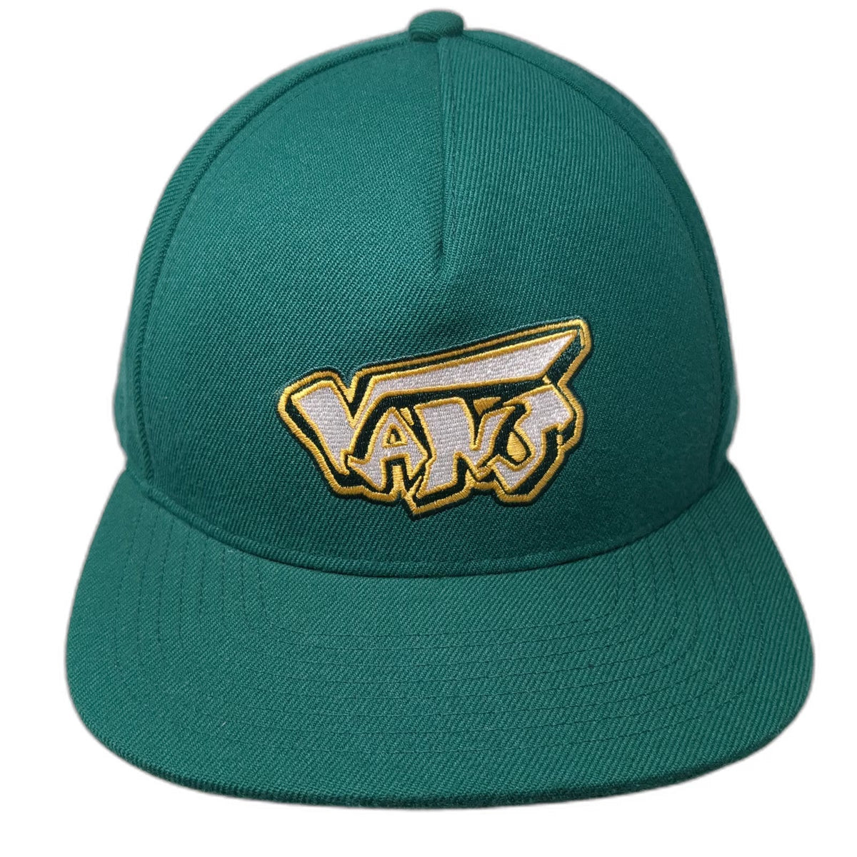 Vans 5 Panel Green Hat One Size Snapback Embroidered Logo Acrylic Wool Blend