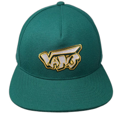 Vans 5 Panel Green Hat One Size Snapback Embroidered Logo Acrylic Wool Blend