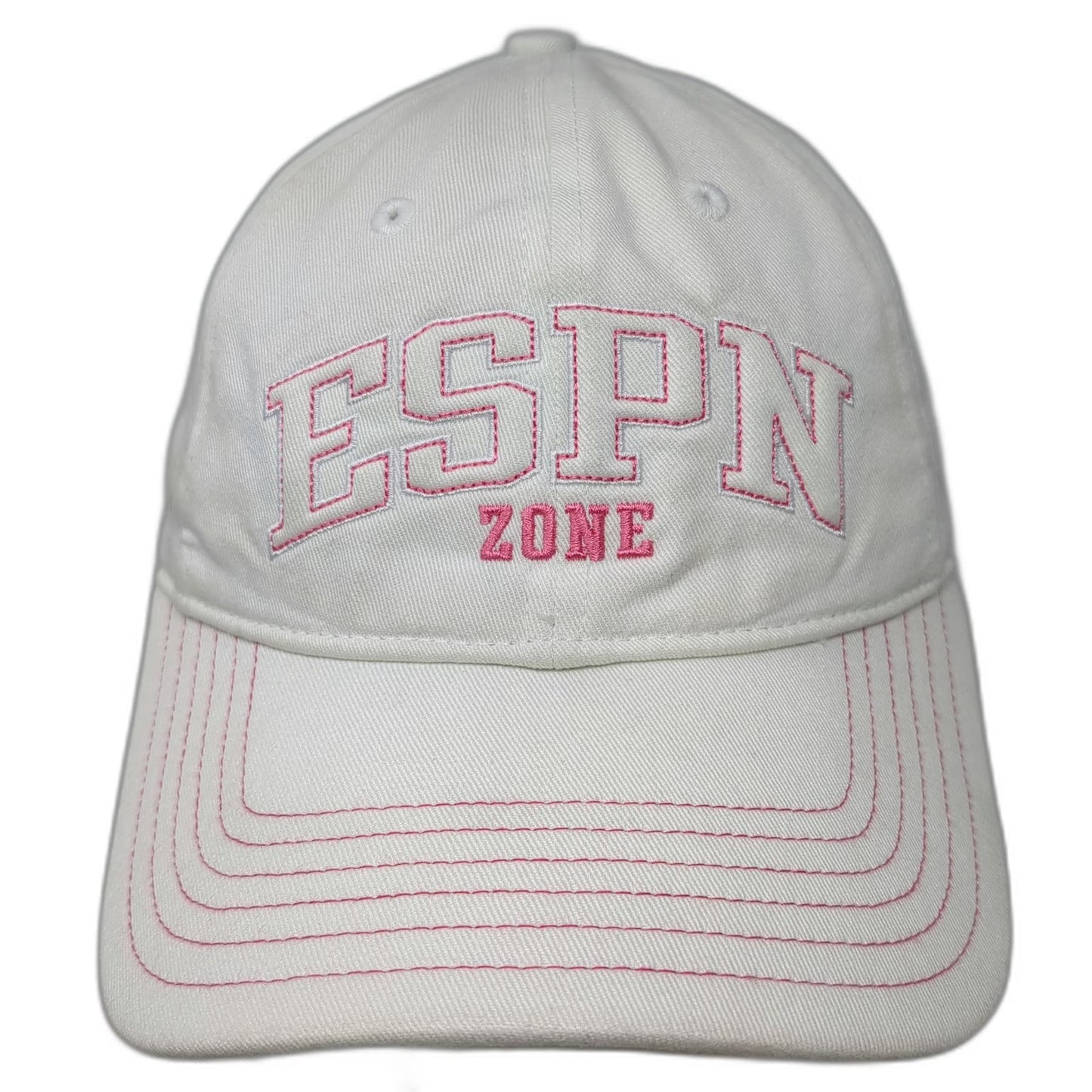 ESPN Baseball Cap White Pink One Size Chicago ESPN Zone Slideback Cotton Hat